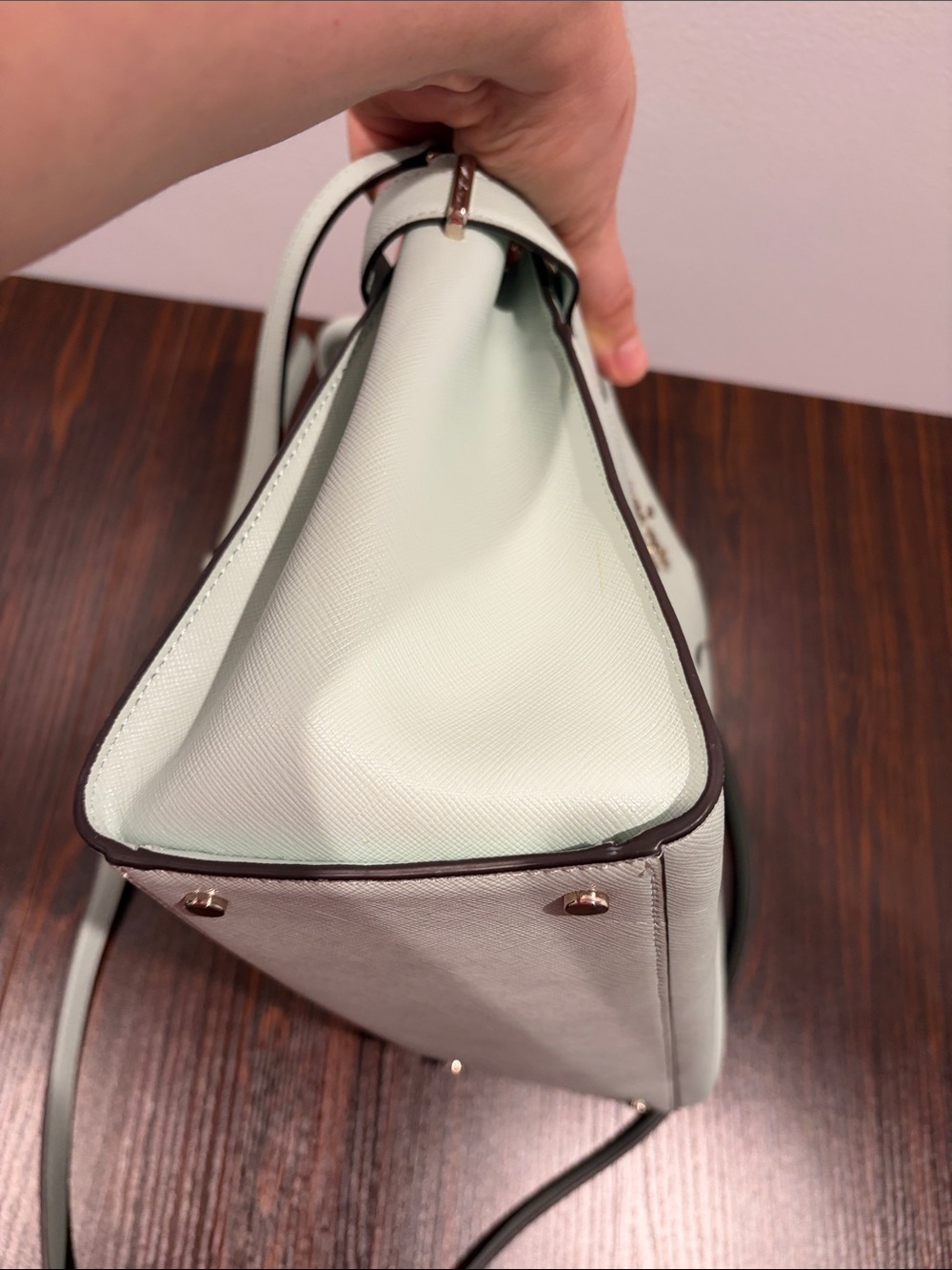 Kate Spade Staci Mint Green Purse with removable strap - Picture 8 of 15